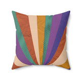 Retro Sun Rays: Faux Suede Pillow