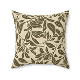 Olive Leaf Throw Pillow Cover, Modern Botanical Decor, Sophisticated Earth Tone Accent Cushion