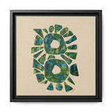 Abstract Green Mosaic Wall Art – Framed Matte Canvas