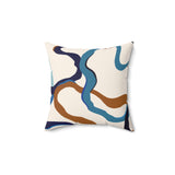 Blue Waves Faux Suede Pillow