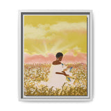 Blue Dove Float Framed Canvas