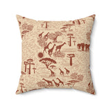African Savannah Throw Pillow, Safari Wildlife Art Decor, Modern Diasporic Accent Cushion for Living Room or Bedroom