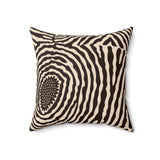 Abstract Organic Swirl Throw Pillow, Modern Minimalist Cream and Brown Decorative Cushion, Boho Home Decor Accent