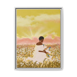 Blue Dove Float Framed Canvas