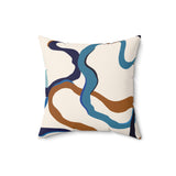 Blue Waves Faux Suede Pillow