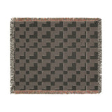 Minimalist Geometric Pattern Throw Blanket, Modern Abstract Staircase Design, Neutral Earthy Home Decor Aesthetic