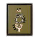 Zaria Olive Float Framed Matte Canvas Art