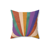 Retro Sun Rays: Faux Suede Pillow