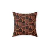 Afro Pick Pattern Throw Pillow, Modern Diasporic Home Decor, Artistic African Comb Print Cushion