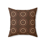 Tropical Botanical Decorative Cushion, Mustard and Teal Geometric Accent Pillow for Living Room or Bedroom Decor