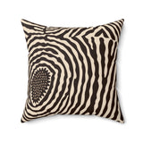 Abstract Organic Swirl Throw Pillow, Modern Minimalist Cream and Brown Decorative Cushion, Boho Home Decor Accent