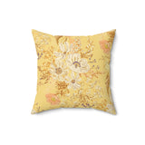 Floral Frog Throw Pillow, Artistic Botanical Accent Cushion, Earth Tone Nature Decor for Sophisticated Living Spaces