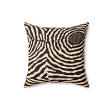 Eye of Zebra Print: Faux Suede Pillow