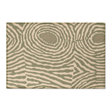 Zebra Eye Chenille Floral Rug — Washable Brown Botanical Area Rug