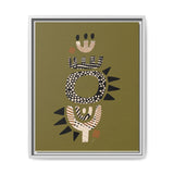 Zaria Olive Float Framed Matte Canvas Art
