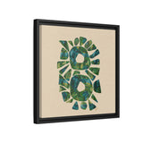 Abstract Green Mosaic Wall Art – Framed Matte Canvas