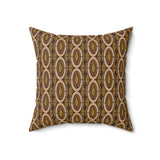 Modern Abstract Geometric Throw Pillow, Earth Tone Tribal Pattern Accent Cushion for Sophisticated Home Decor