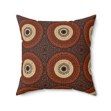 Tropical Botanical Decorative Cushion, Mustard and Teal Geometric Accent Pillow for Living Room or Bedroom Decor