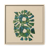 Abstract Green Mosaic Wall Art – Framed Matte Canvas