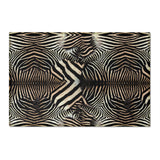 Zebra Print Chenille Floral Rug — Washable Area Rug