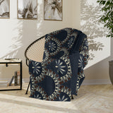 Nile Acr Microfiber Blanket — Elegant Lace Fan Border Throw