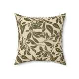 Olive Leaf Throw Pillow Cover, Modern Botanical Decor, Sophisticated Earth Tone Accent Cushion