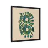 Abstract Green Mosaic Wall Art – Framed Matte Canvas